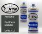Preview: Porsche, Panthero Metallic, LY9Z / L7: 400ml Sprühdose + 400ml Klarlack - Set, von ATW Autoteile West.